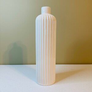Tall White Textured Design Ceramic Vase